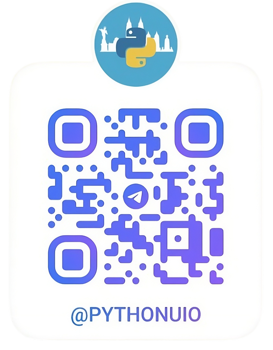 Código QR para unirse al canal de Telegram de Python UIO